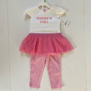 Carter's Ballerina Outfit Size 18 Months New NWT Tutu Leggings Daddy's Girl Pink